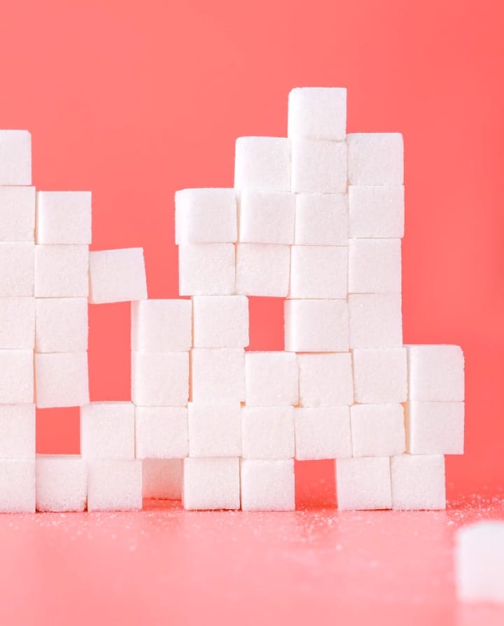 Image of sugar cubes stack on top of eachother