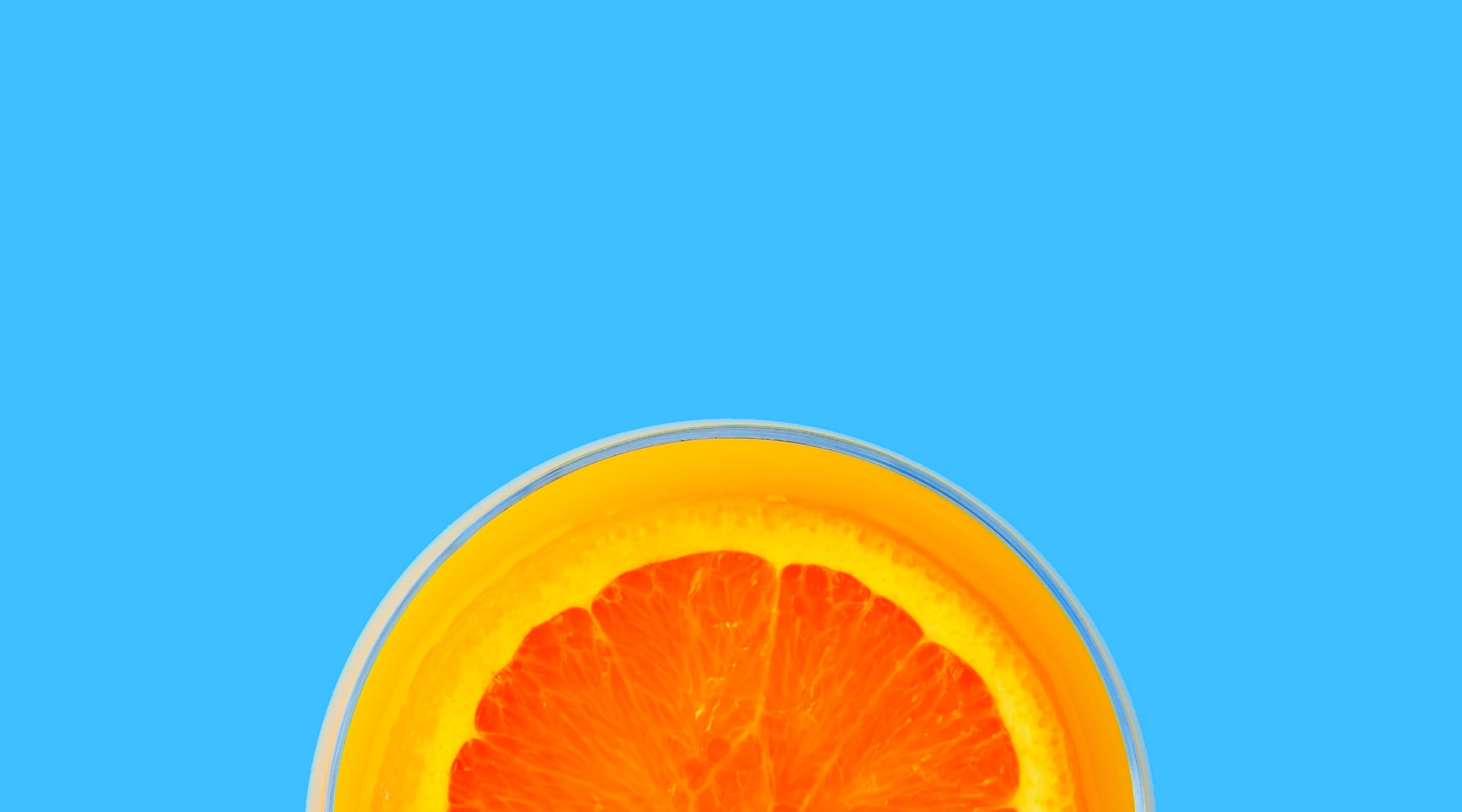 Image of orange sliced on the side